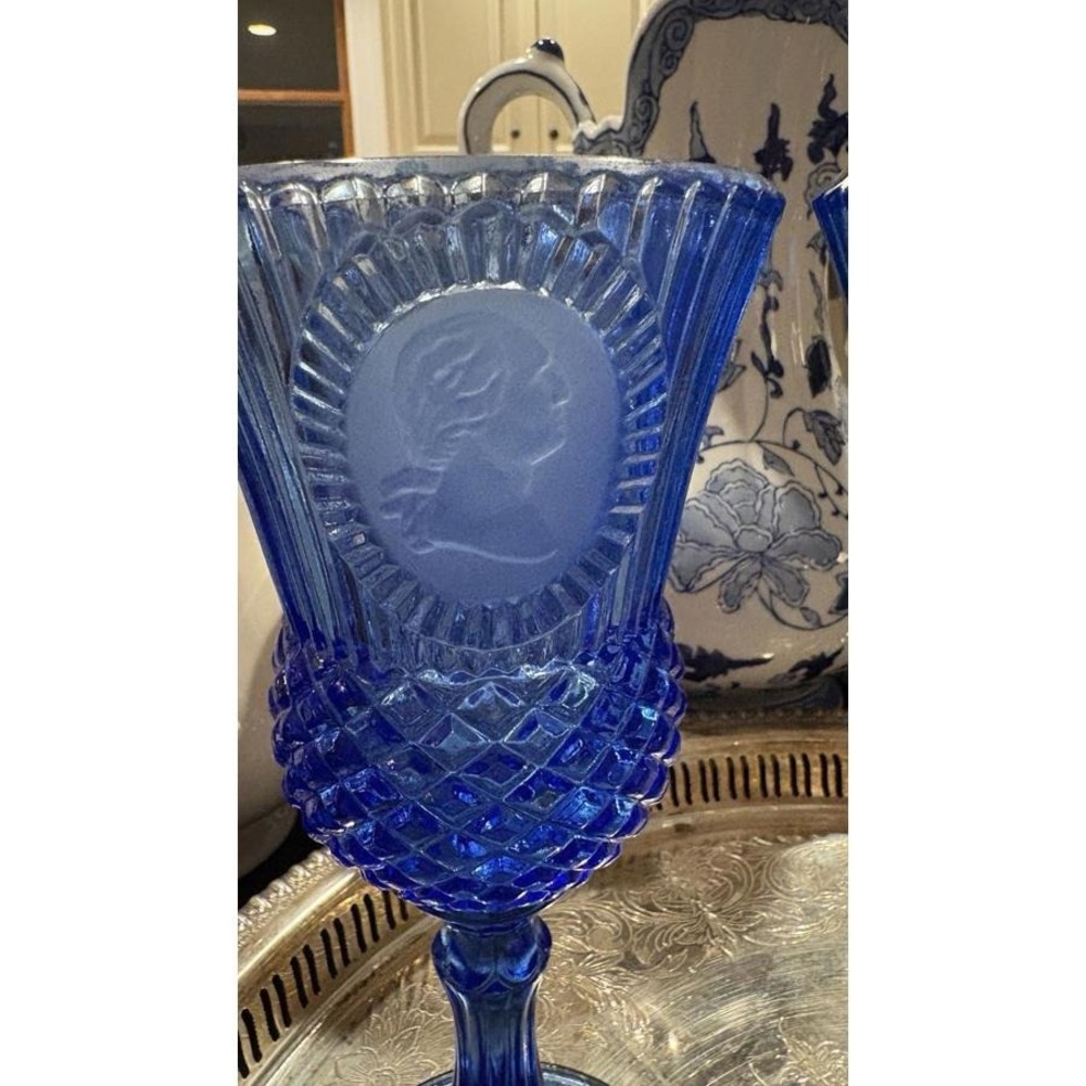 George Washington Blue Goblets (2) LE Smith Bicentennial America250 Celebration - Picture 8 of 12
